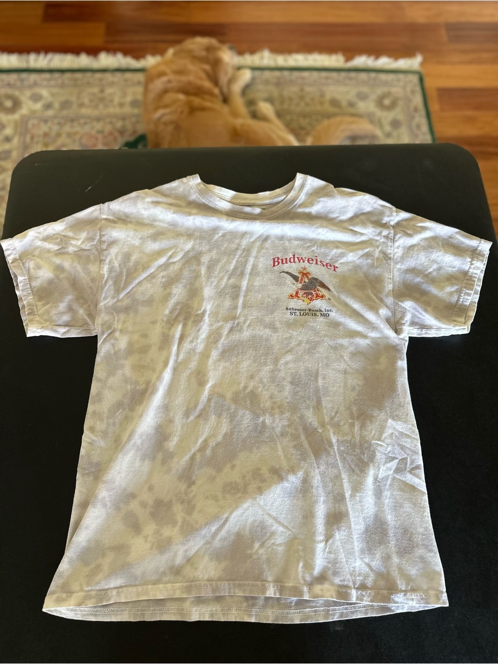 Budweiser White Gray Camo Graphic Tee Mens Medium